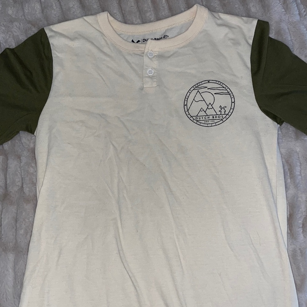Button Neck Yellow Dutch Bros Unisex Tee